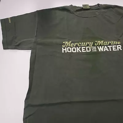 New Authentic Mercury Marine Short Sleeve Shirt Olive Green W/ Hooked On The Wat • $24