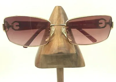 Vintage Escada SES 540S 300X Gold Metal Rectangle Pink Sunglasses FRAMES ONLY • $20.40