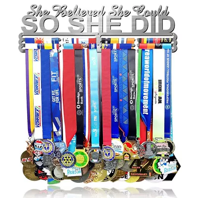 Medal Hanger Holder Display Wall Rack Frame Sturdy Metal Awards Organizer Rack • $15.29