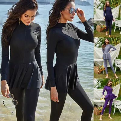 Muslim Women Swimwear Modest Full Cover Swimming Burkini Islamic Women Swimwear • £15.99