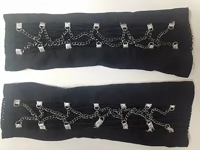 £0.99 • Buy Ladies Black Gothic Fingerless Gloves With Chains.