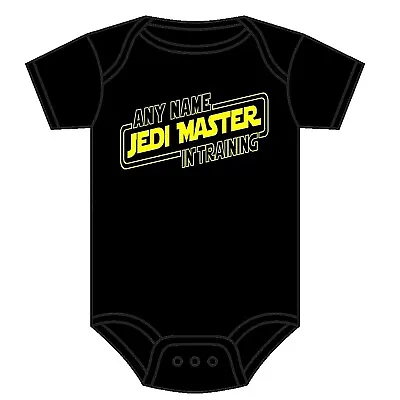 Jedi In Training Star Wars Personalised Baby Grow Vest Bodysuit Boy Girl 0-18 M • £9.69