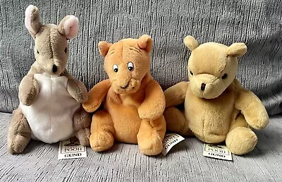 Lot Of Three Gund Classic Pooh Bean Bag Plush - Winnie The Pooh - Tigger - Kanga • $37.50