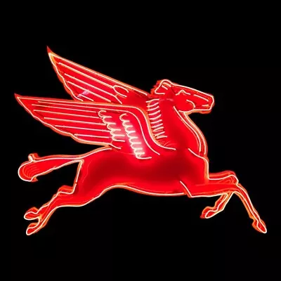 Mobil Pegasus Neon Sign / Mobilgas Pegasus Neon Signs Petro Gas & Oil • $6200