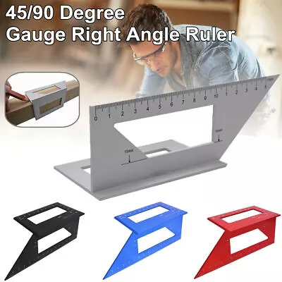 45/90 Degree Gauge Right Angle Ruler Measuring Woodworking Measuring Protractor • $8.20