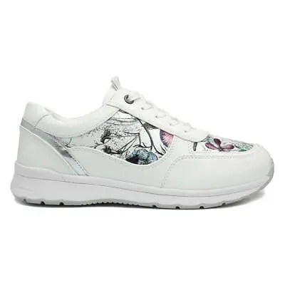 £12.99 • Buy Jana Softline Womens Shoe White Lace Up Floral Print Shoezone