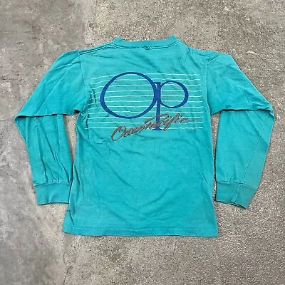 Vintage 1980s Ocean Pacific OP Hawaii Surf Blue Long Sleeve T Shirt Size Small • $18.40