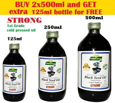 £18.98 • Buy RAW BLACK SEED OIL PURE COLD PRESSED - Nigella Sativa Black Cumin Kalonji STRONG
