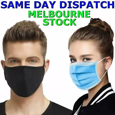 Unisex Washable Disposable Black Face Mouth Mask Cover Protective Shield • $3.29