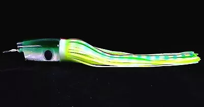 FISHING LURE MARLIN MAGIC SUPER DOG - LUMO  PEARL GREEN HEAD TROLLING 380mm  • $289