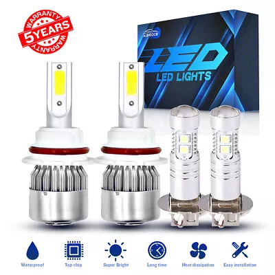 For Volvo 740 1990 1991 LED Headlights High Low Fog Lights Bulbs 4X 9004 H3 • $35.99