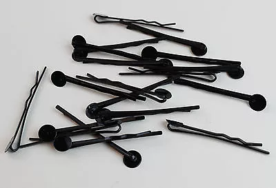 20x Black Hair Pin Blanks Slide Bobby Pin Jewellery Making Clip 8x45mm • £2.50