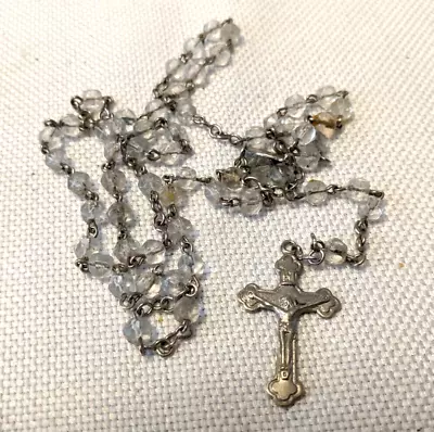 Vintage Antique Rosary Gloss Quality Beads With Pocket Item 600  • $14.63