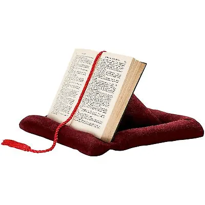 Pyramid Bookrest Tablet IPad Book Holder Reading Pillow Cushion Stand Maroon • £16.95