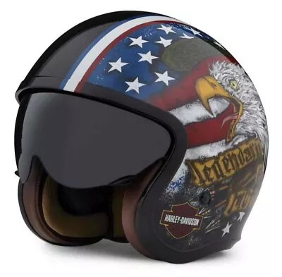Harley-Davidson Unisex Gavin Sun Shield M06 3/4 Helmet Bald Eagle Medium 57-58CM • $99.99
