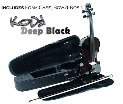 Violin 1/4 Size Black With Case Bow And Rosin Koda Traditional • £105.29