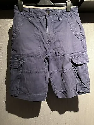 Fat Face Shorts Mens Cargo Combat Military Thick Cotton Navy Blue Size 30” D4 • £15