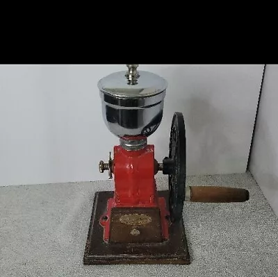 Vintage Mr. Dudley International Red Cast Iron Coffee Grinder • $160