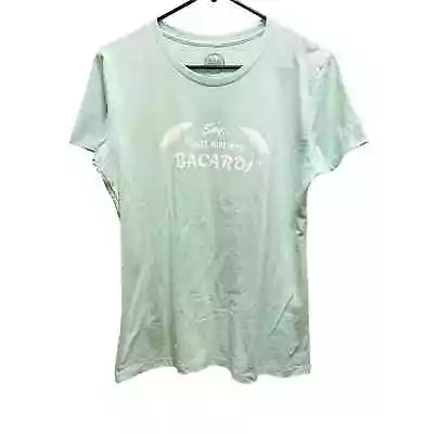 Bacardi Mint Green Crew Neck “Say Make Mine With Bacardi” Promotional T-shirt XL • £12.34