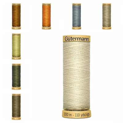 Gütermann Thread-100m Reel 100% NATURAL  COTTON UPTO 20% MULTI BUY DISCOUNT • £2.75