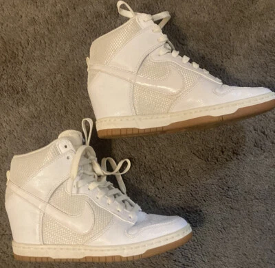 $39.99 • Buy 64487-002 Nike White High Dunk Hidden Heel Woman’s Size 7