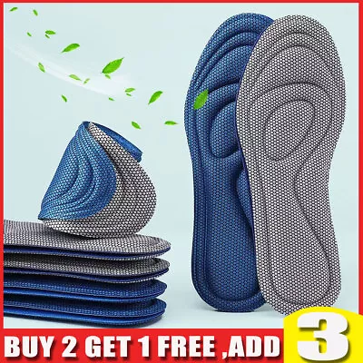 Men Women 5D Memory Foam Orthopedic Insoles Shoe Pads Cushions Size 4.5-9.0 NEW • £2.61