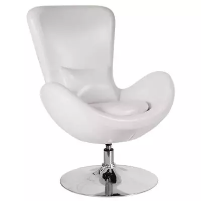 Flash Furniture Chair Leather Egg Series Reception-Lounge-Side Mid-Century White • $411.41