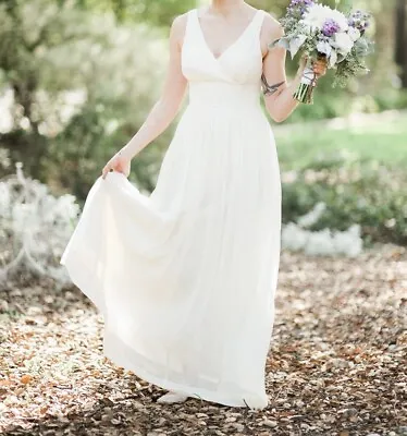 J. Crew Sophia Ivory Silk Chiffon Wedding Gown Dress Women's Size 6 MSRP $475 • $149.99