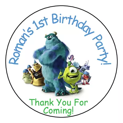 12 Personalized Monsters Inc. Birthday Party Stickers Favors Labels Tags 2.5  • $4.99