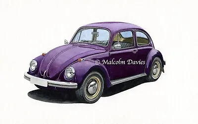 £6 • Buy VW Volkswagen Beetle  Limited Edition Print Car By Malcolm Davies (RC 22113)
