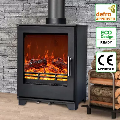 Defra Approved 5kw Eco Design Ready Multifuel Log Woodburning Stove Steel Burner • £559.99