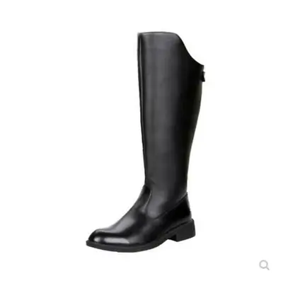 Mens Leather Equestrian Boots Zipper Knight Riding Boots Knee High Shoes New # • $128.86