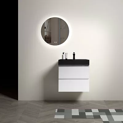 24 White Bathroom Vanity W/SinkWall Mounted Bathroom Vanity For Modern Bathroom • $560.81