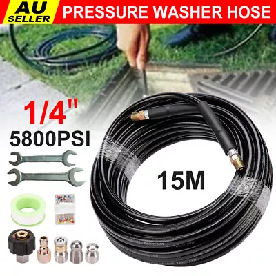 15M 49FT High Pressure Hose 1/4  Quick Connect Wash Tube Cleaning Washer Tool • $38.45