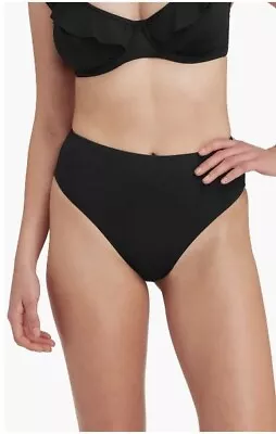 Sea Level Women's Retro High Waist Bikini Bottoms In Black Size 14 MSRP $55 • $27.50