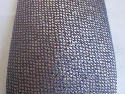 Hermes Woven Silk Tie Tiny Red Dots On Dark Blue Background 3 3/4  X 58   Long • $30