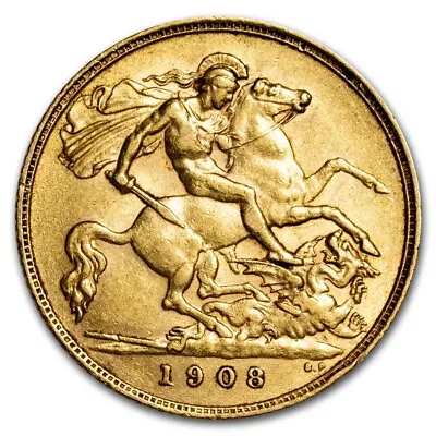 1902-1910 Great Britain Gold 1/2 Sovereign Edward VII AU • $352.21