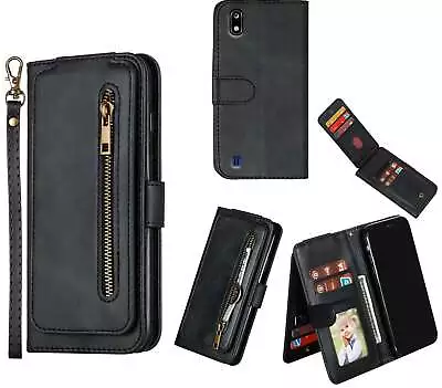 Zte Blade A7 2019 Leather Wallet 9 Card Slots Vertical Flip &Zip • $11.95