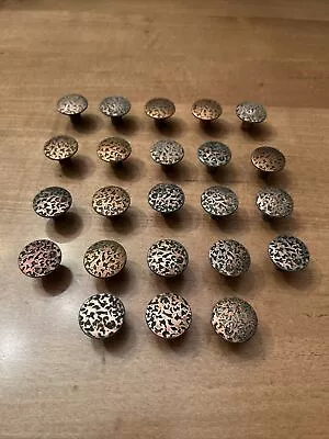 23 Vintage 1960’s Copper 1” Round Textured Kitchen Cabinet Knobs Drawer Pulls • £47.58
