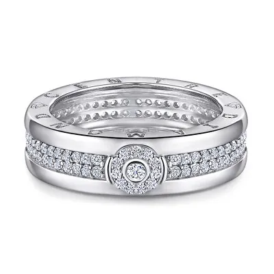$39.99 • Buy Men's 925 Sterling Silver 118 Piece Lab Diamond Wedding Ring Band R180