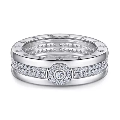 Men's 925 Sterling Silver 118 Piece Lab Diamond Wedding Ring Band R180 • $39.99