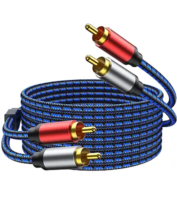 RCA Cable 3Ft. 2RCA Male To 2RCA Male Stereo Audio Cable Nylon Braided • $10.42