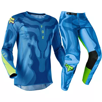 NEW Fox Airline Exo Blue/Yellow Motocross Dirt Bike Gear Set • $249