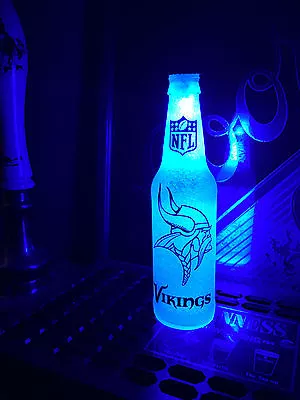 NFL Minnesota Vikings Football 12 Oz Beer Bottle Light LED Bar Lamp Sign Tickets • $23.99
