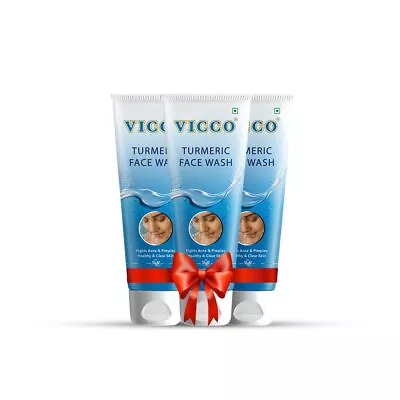 Set Of 3 Pcs Vicco Turmeric Foam Face Wash Liquid  70 Gm • $18.90