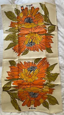 Vintage Vera Neumann Tea Towel Orange Flowers NOS NWT • $34.99