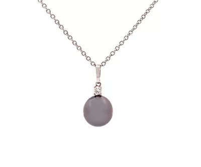 Mikimoto 10.0MM Tahitian Pearl & 0.11ct Dia Necklace In 18K W/Pouch And Box • $1800