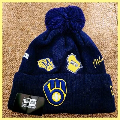 Milwaukee Brewers Mlb Baseball Beanie Hat. • $25