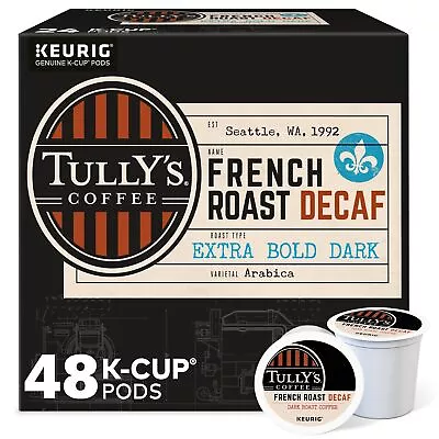 Tully's Coffee French Roast Decaf Keurig K-Cup Pod Dark Roast 48 Count • $27.99