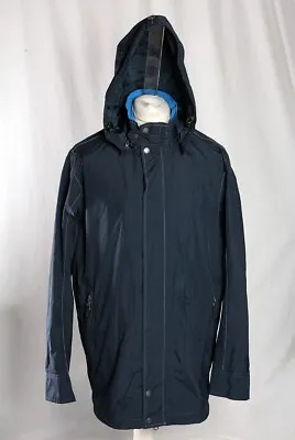 Timberland Standish Weather Cagoule Waterproof Hooded Coat Jacket Blue Lined L • £24